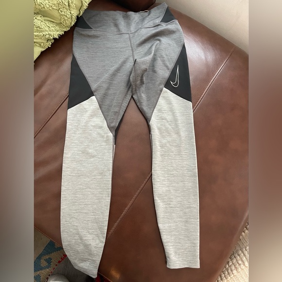 NIKE LEGGINGS Gray/Black -Woman Medium - Picture 2 of 16